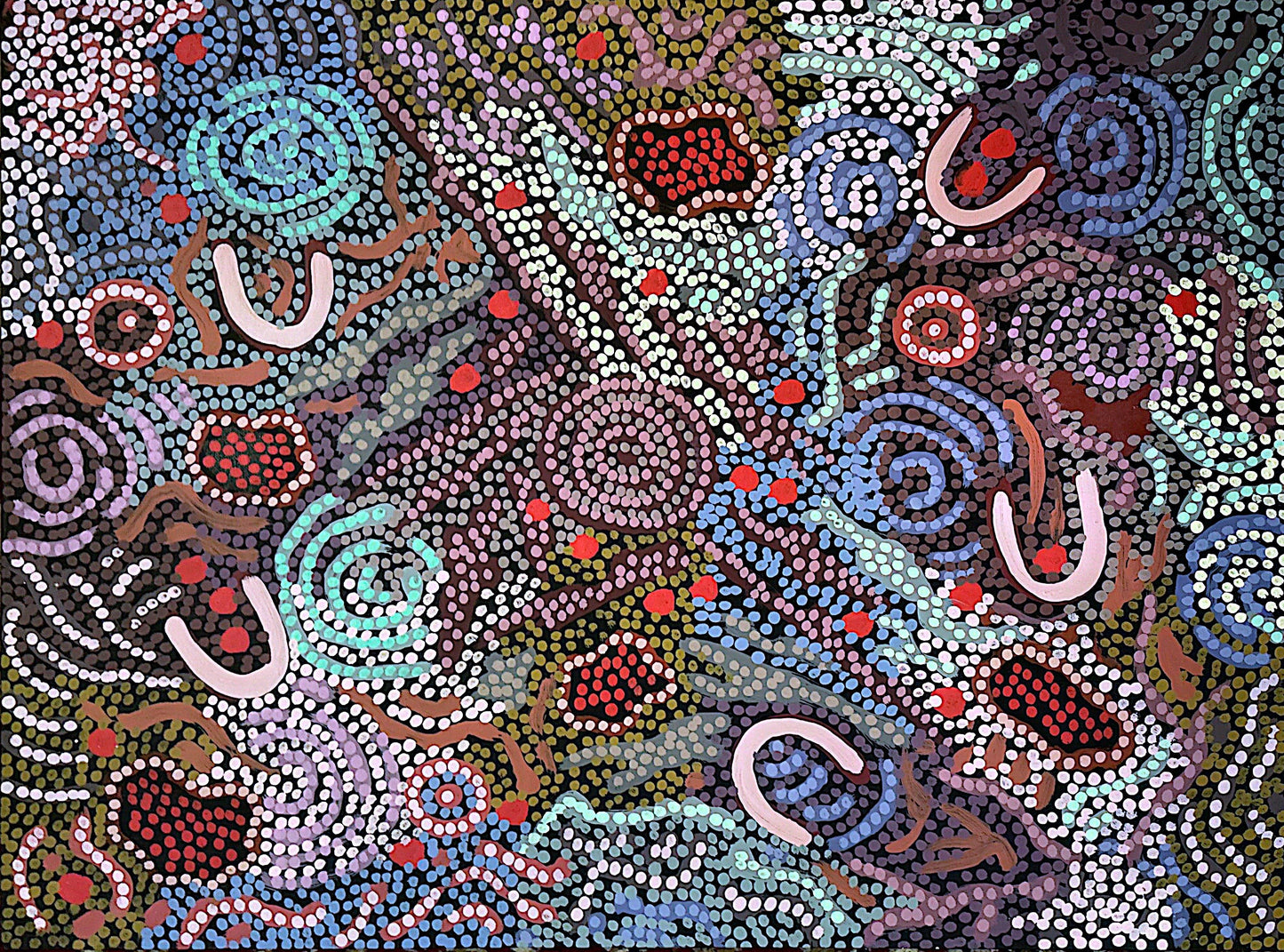 Gabriella Possum's abstract artwork depicting grandmother country