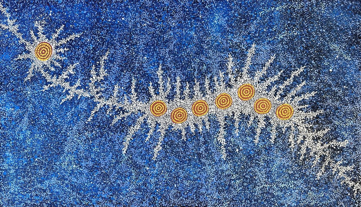 Gabriella Possum's Seven Sister artwork depicting the night sky