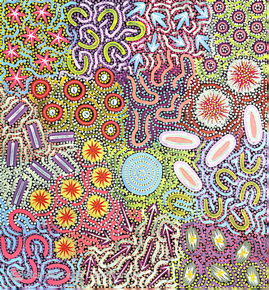 Chelsea Possum's abstract artwork depicting grandmother country