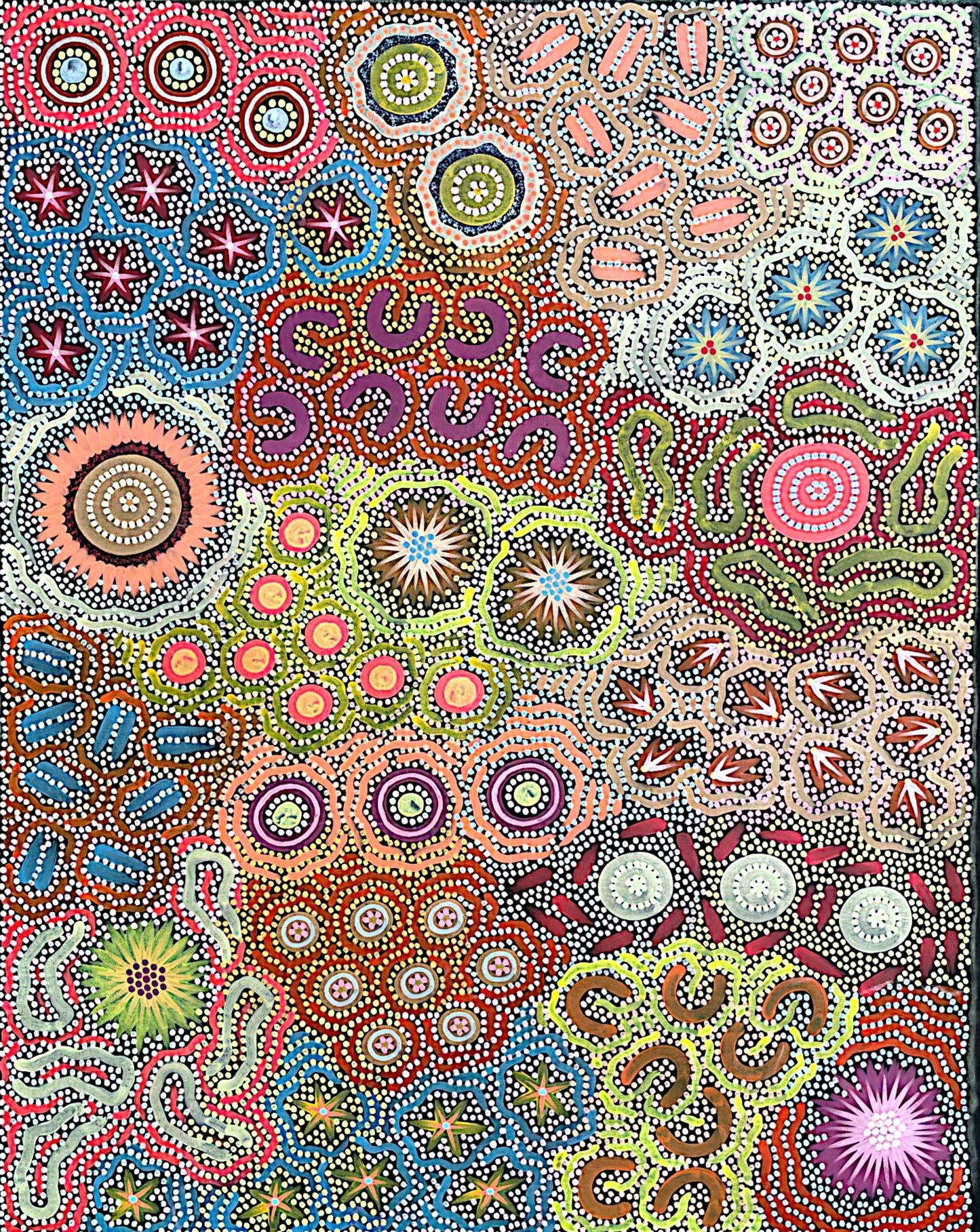 Chelsea Possum's abstract artwork depicting grandmother country