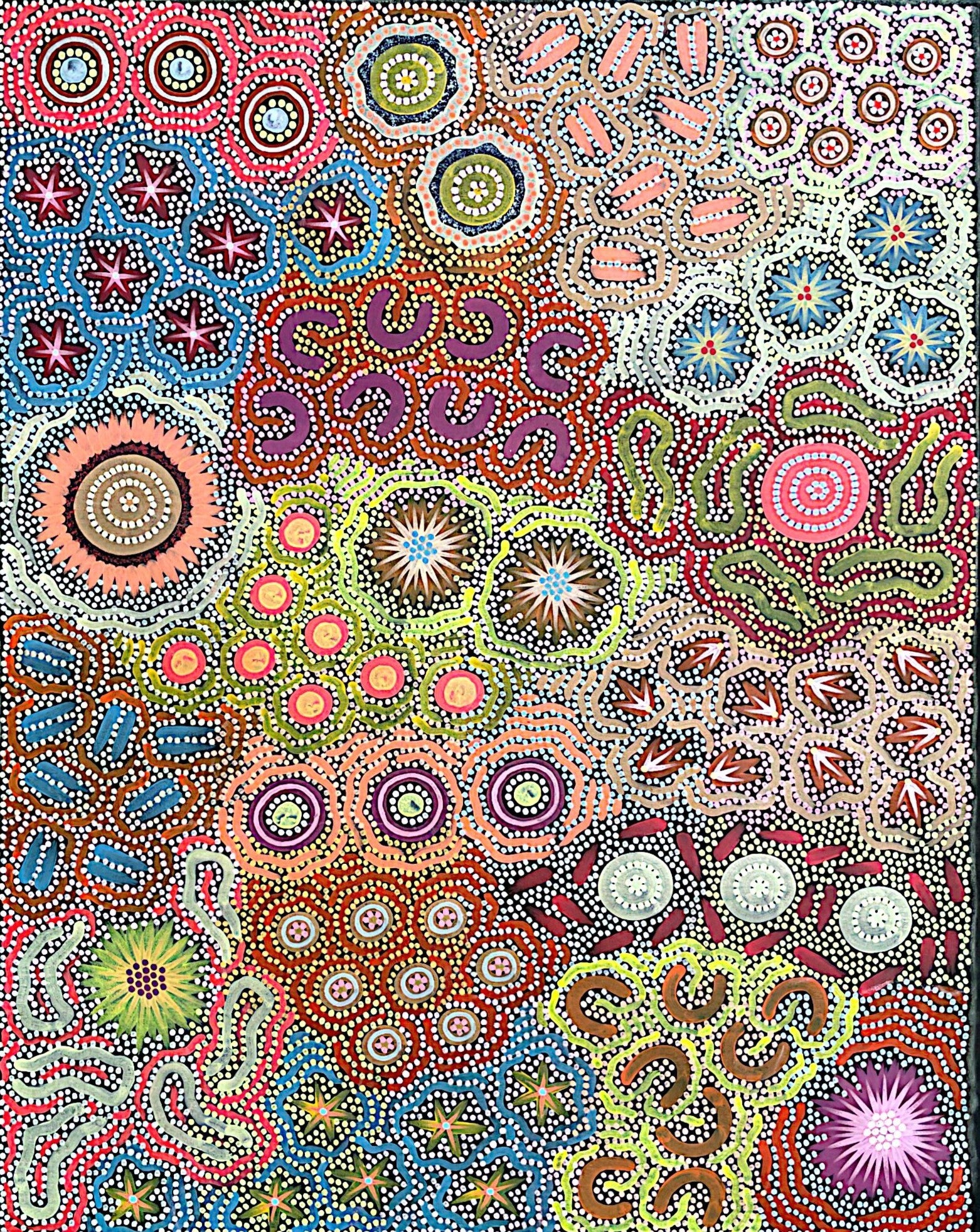 Chelsea Possum's abstract artwork depicting grandmother country