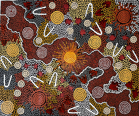 "Bushfire Dreaming" By Danny Possum Tjampitjinpa