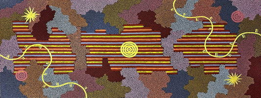 Danny Possum's Colorful abstract Possum dreaming