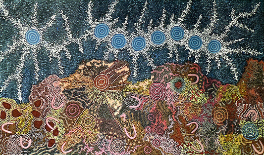 "Grandmother's Country & Seven Sisters Dreaming" By Gabriella Possum Nungurrayi