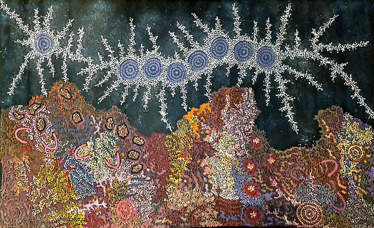 "Grandmother's Country & Seven Sisters Dreaming" By Gabriella Possum Nungurrayi