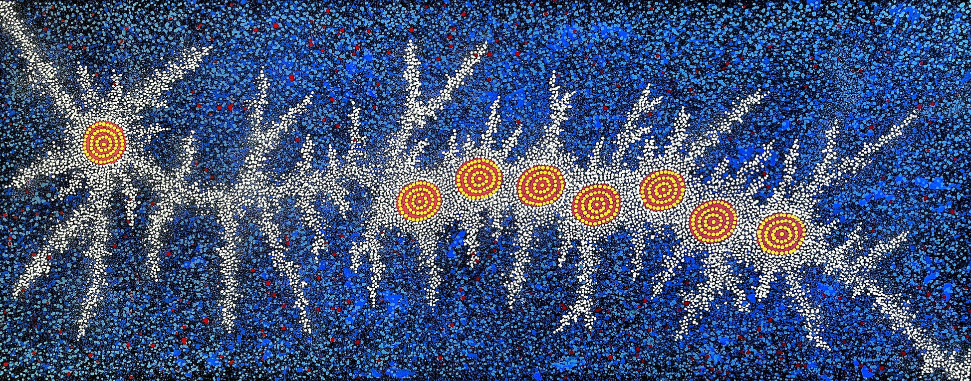 Gabriella Possum's Seven Sister artwork depicting the night sky