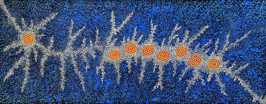Gabriella Possum's Seven Sister artwork depicting the night sky