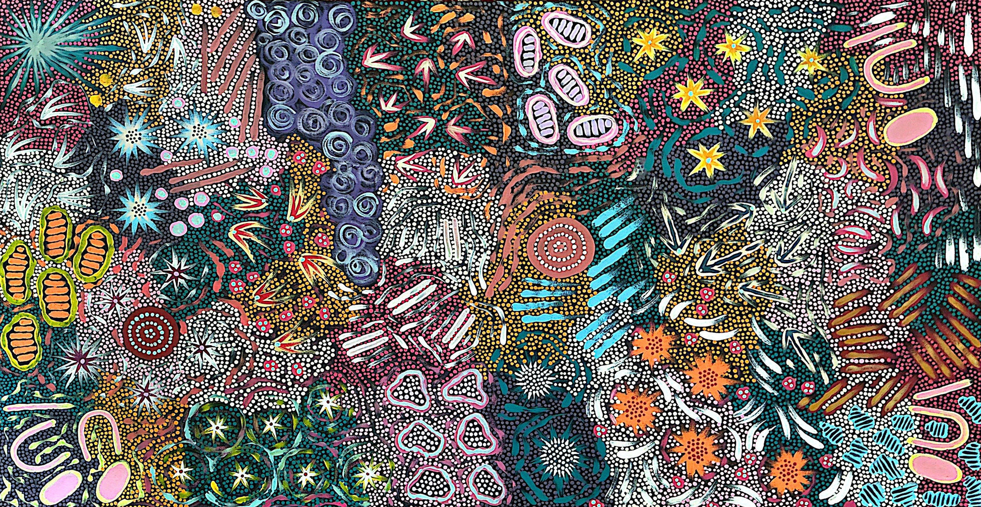 Khatija Possum's abstract artwork depicting grandmother country