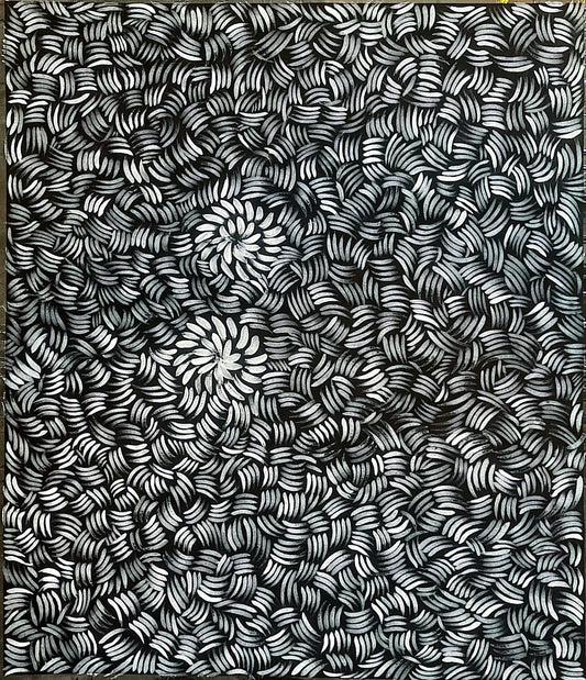 Nyrulla Possum's black and white patterned artwork