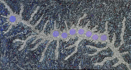 "Seven Sisters Dreaming" By Gabriella Possum Nungurrayi